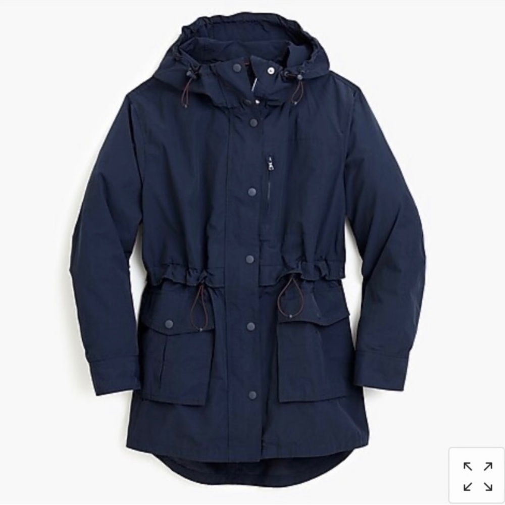 J Crew navy raincoat
